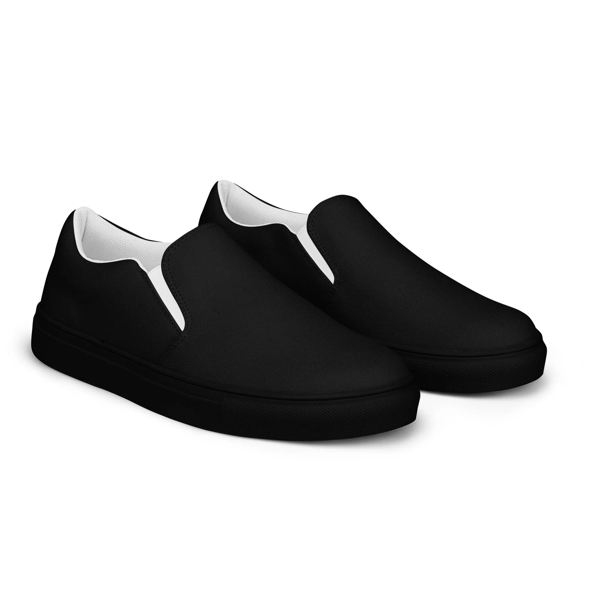 iSAW Womens Black / Black White Slip-On Canvas Shoes