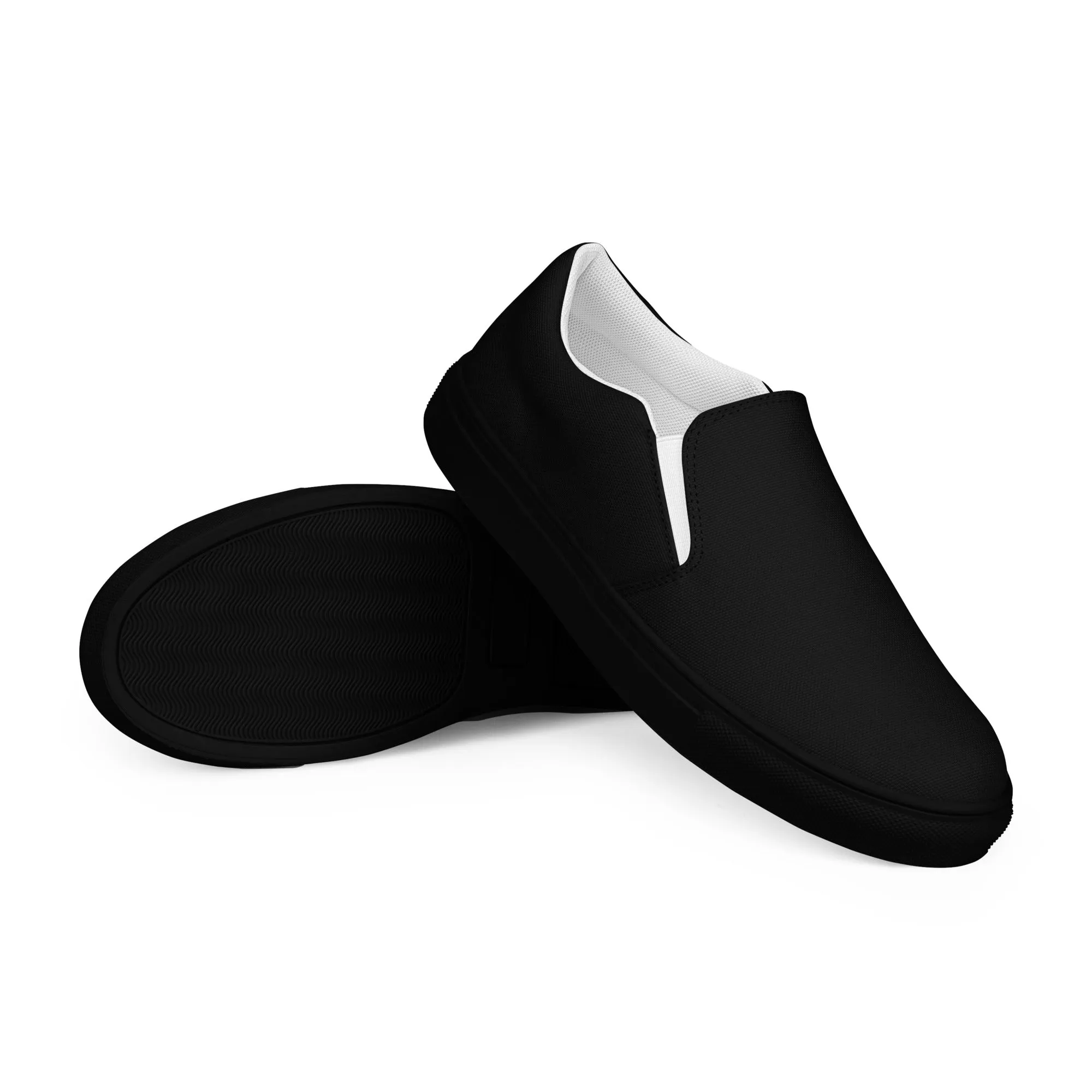 iSAW Womens Black / Black White Slip-On Canvas Shoes