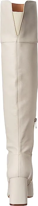 Jessica Simpson Akemi Chalk Faux Suede Knee High Side Zipper Block Heel Boots