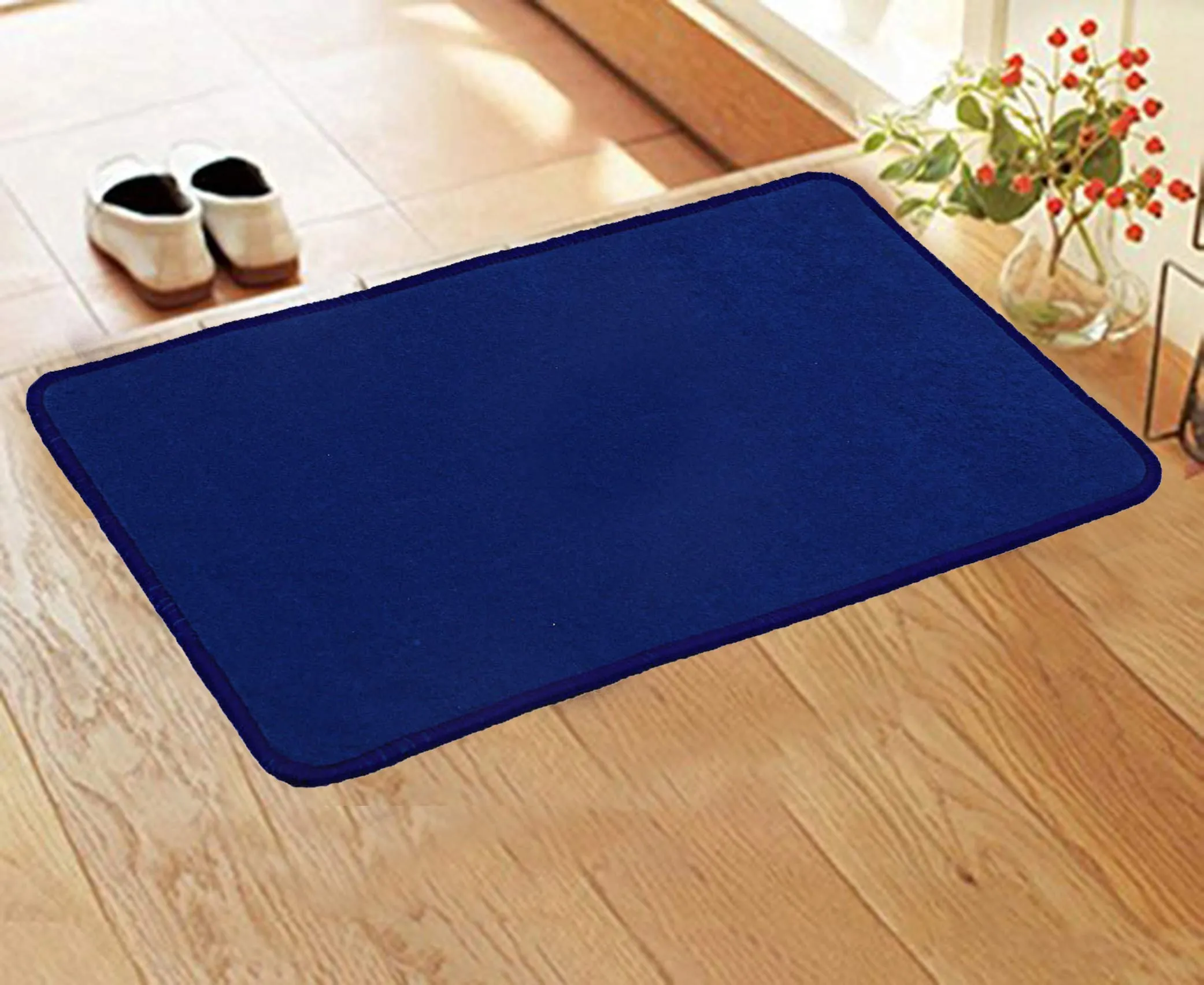 Kuber Industries Microfiber Anti Slip 3 Pieces Door Mat 22"x14", Sky Blue - CTKTC021926