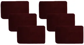 Kuber Industries Microfiber Anti Slip 6 Pieces Door Mat 22"x14"(Maroon) (CTKTC046217)