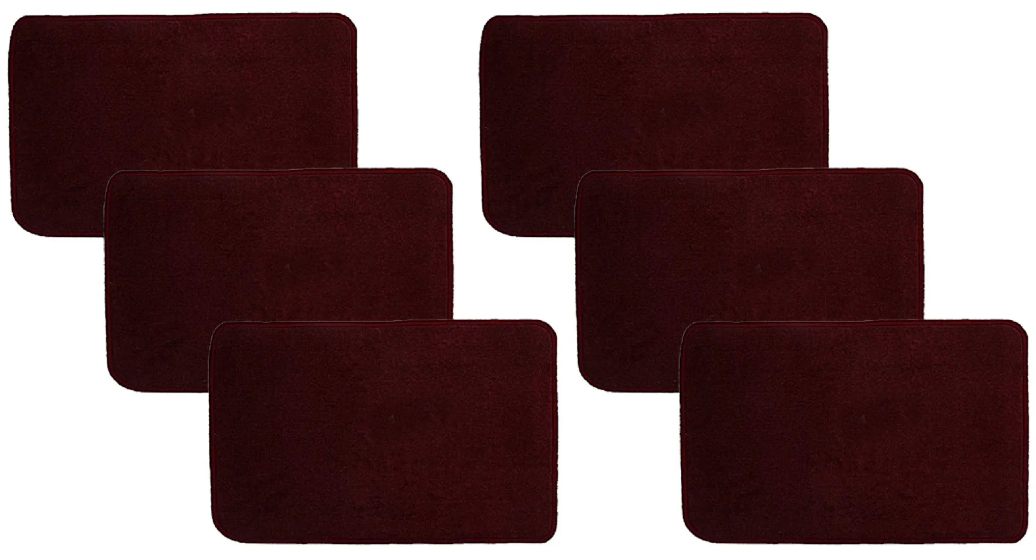 Kuber Industries Microfiber Anti Slip 6 Pieces Door Mat 22"x14"(Maroon) (CTKTC046217)