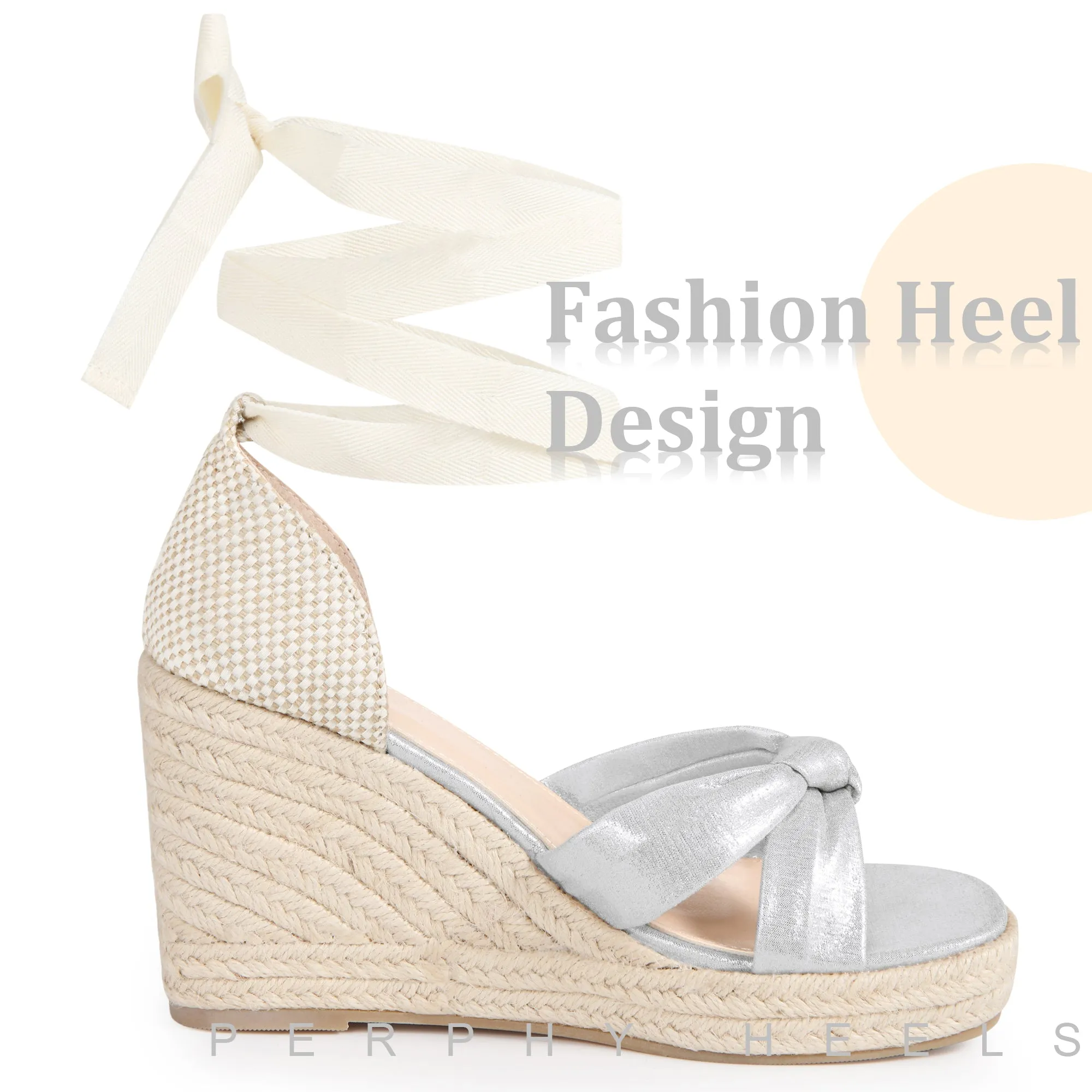 Lace Up Platform Espadrilles Wedges Heel Sandals for Women