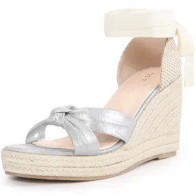 Lace Up Platform Espadrilles Wedges Heel Sandals for Women