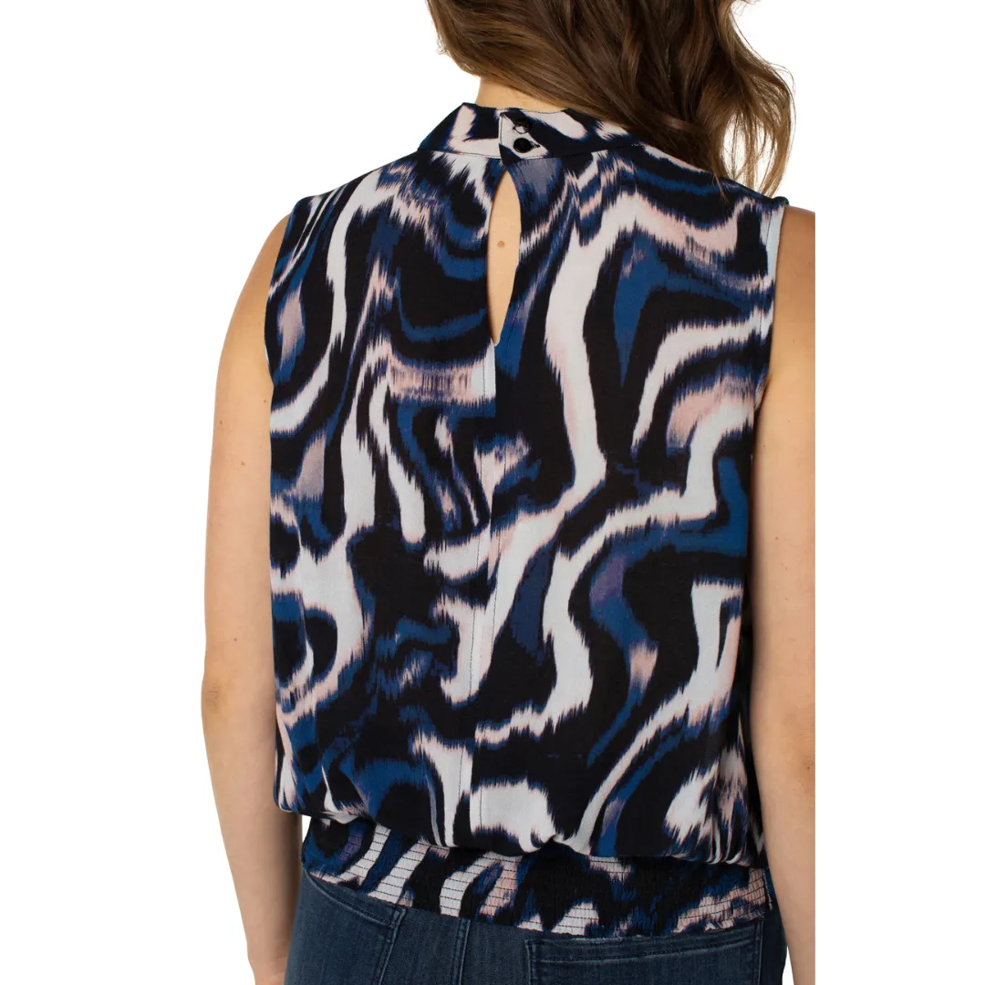 Liverpool Smock Back Mock Neck Slit Front Sleeveless (patterns)
