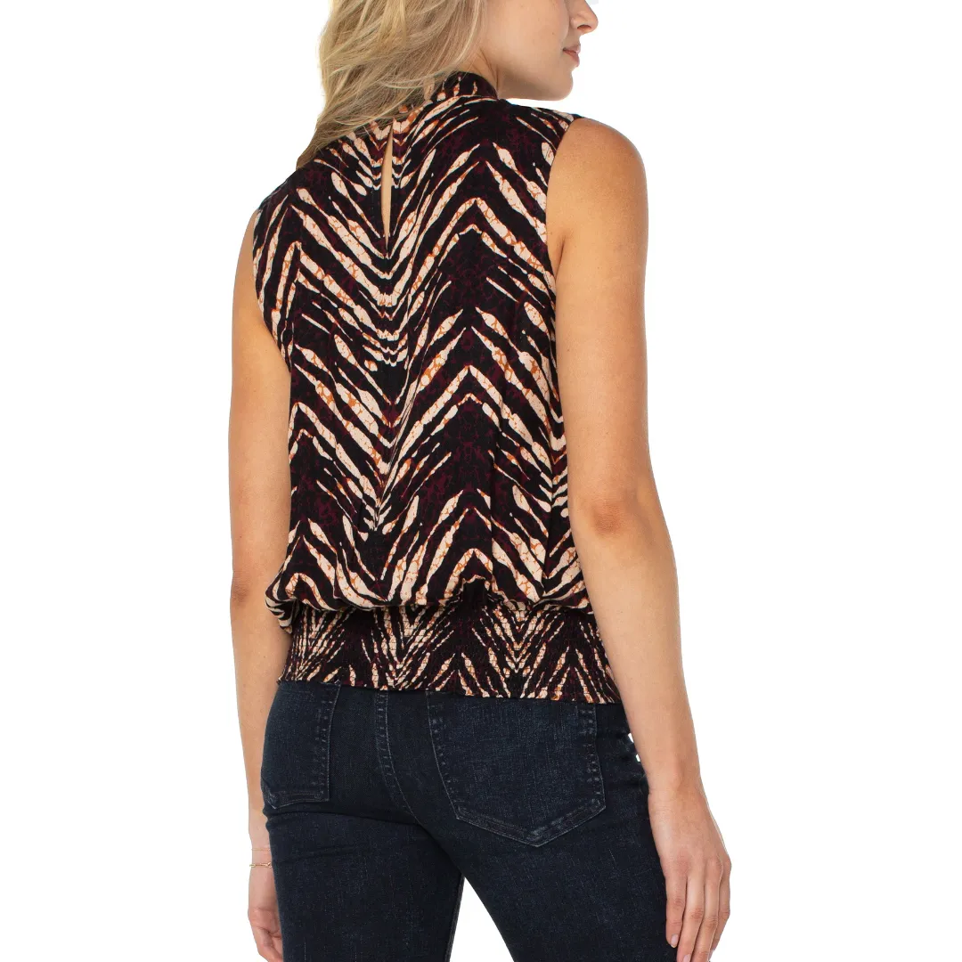 Liverpool Smock Back Mock Neck Slit Front Sleeveless (patterns)