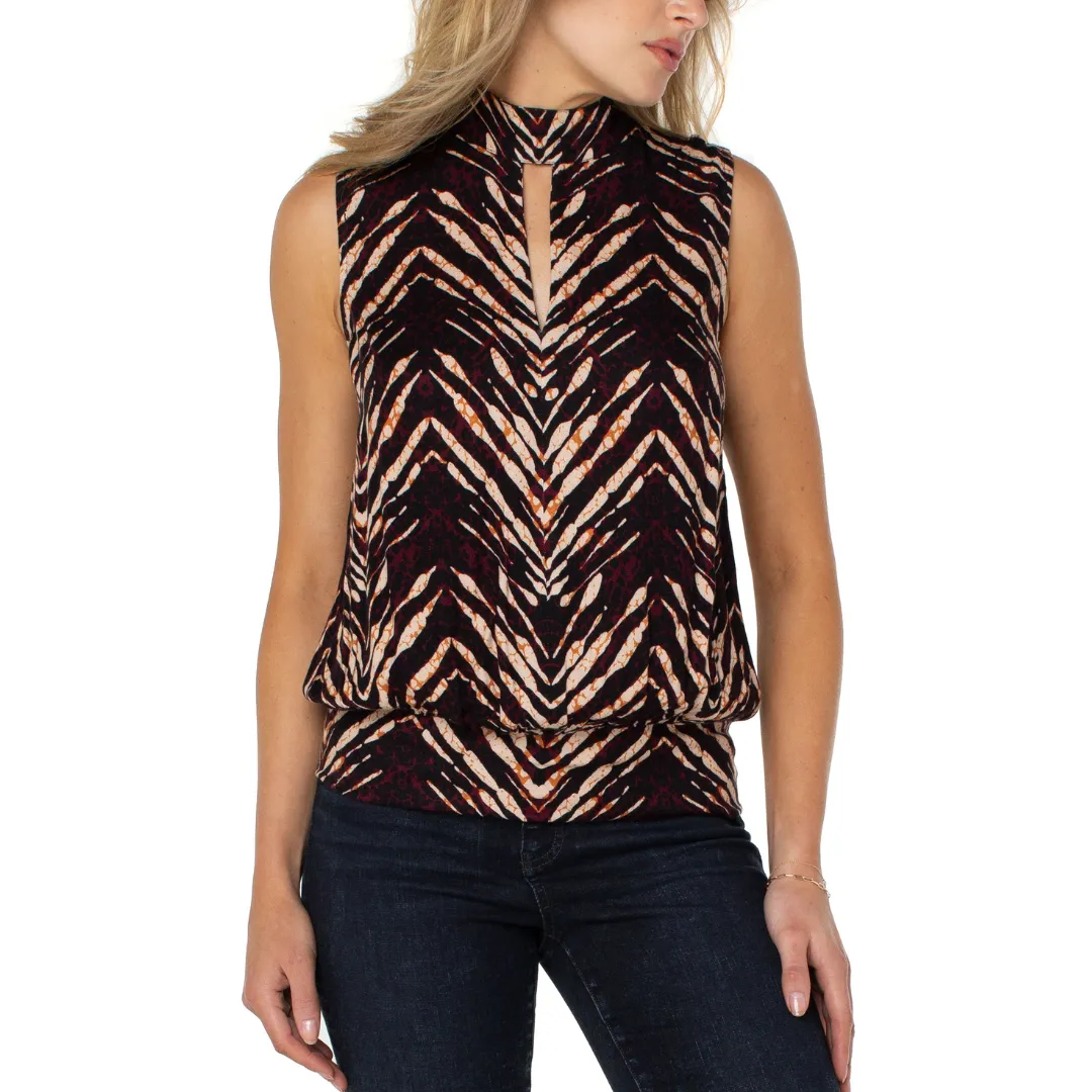 Liverpool Smock Back Mock Neck Slit Front Sleeveless (patterns)