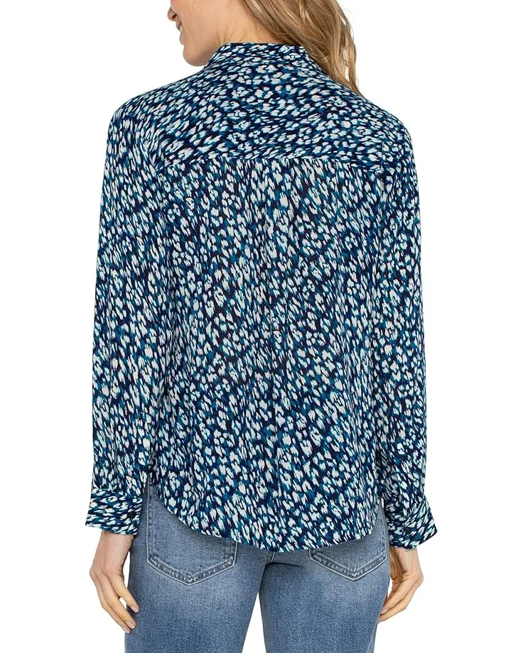 Long Sleeve Button Front Woven Shirt (Liverpool)