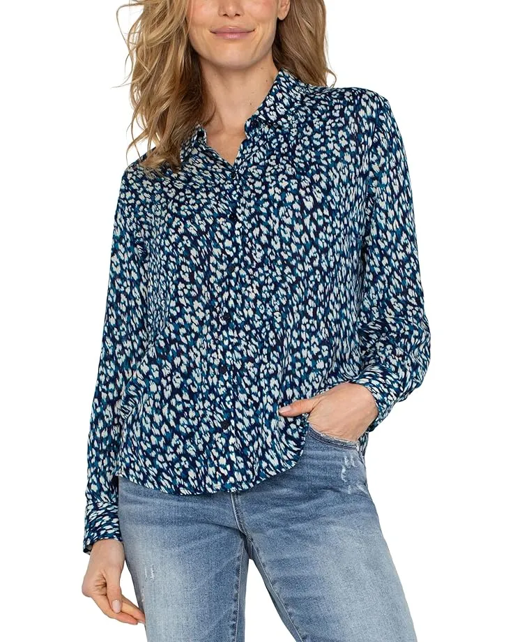 Long Sleeve Button Front Woven Shirt (Liverpool)