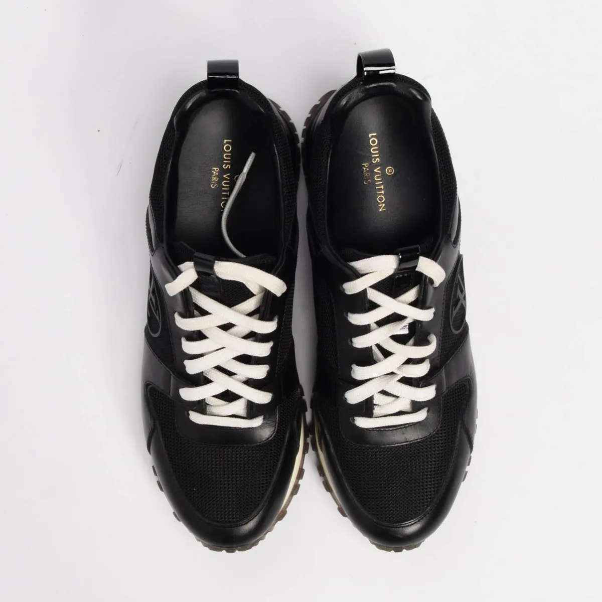 Louis Vuitton Black Calfskin Run Away Sneakers 37