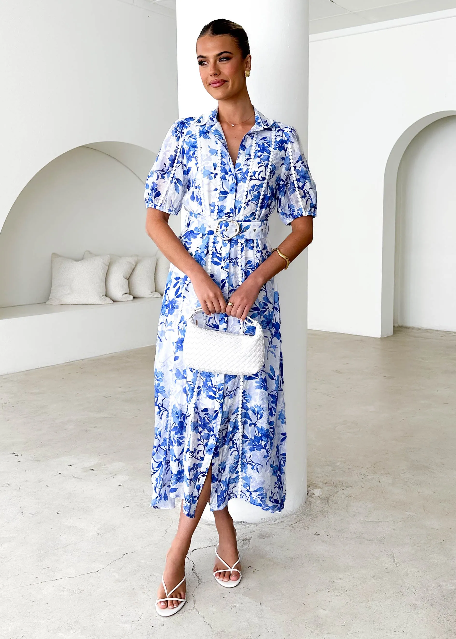 Mannia Maxi Dress - Blue Floral
