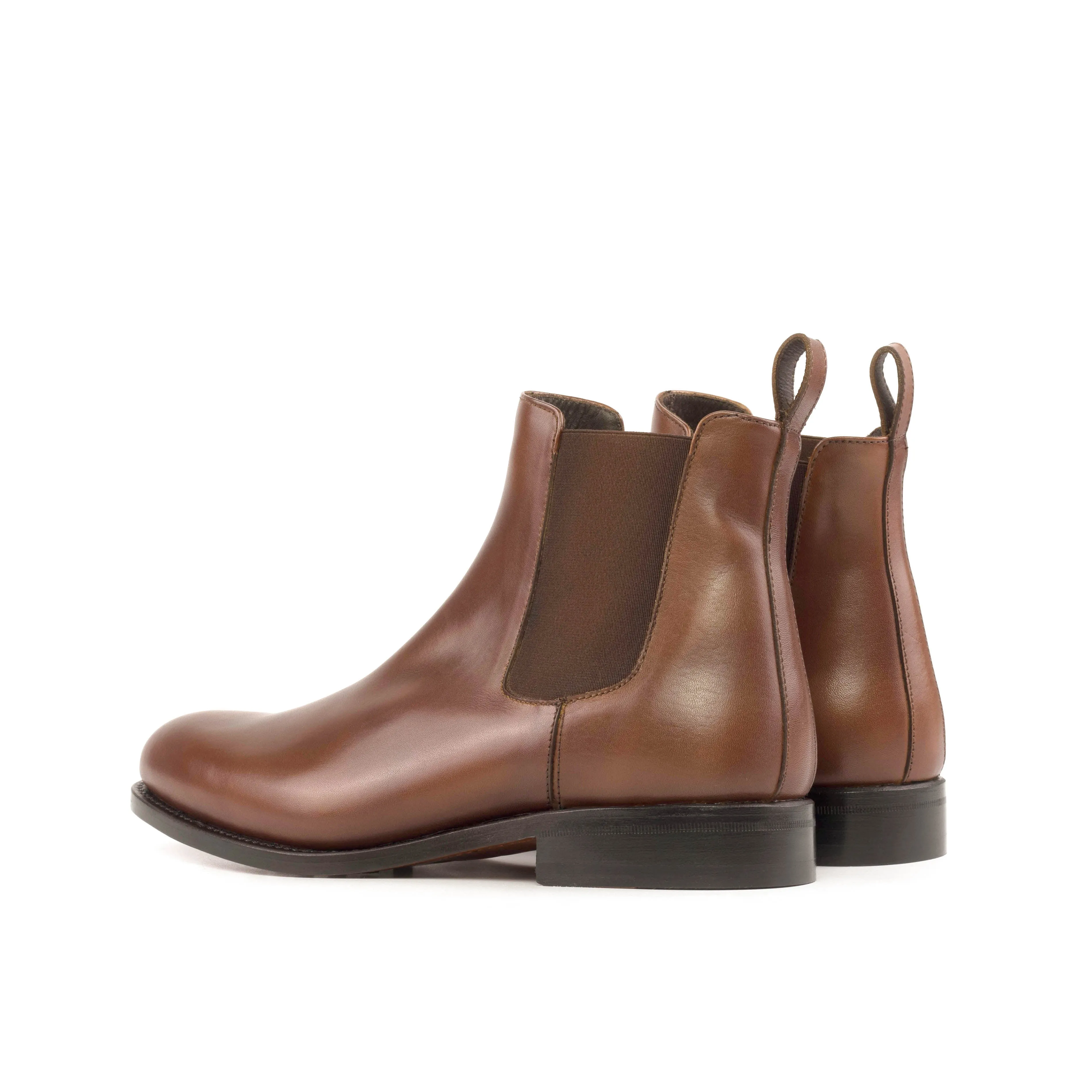 Medium Brown Box Calf Leather Chelsea Boot