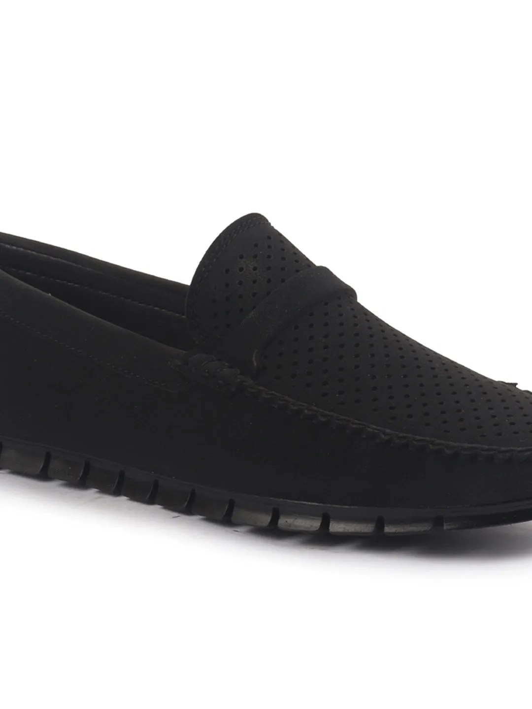Men Laser Cut Suede Slip-On Shoe Driving Loafers Breathable Shoe with Memory Cushioned Insole All Day Long Comfortable