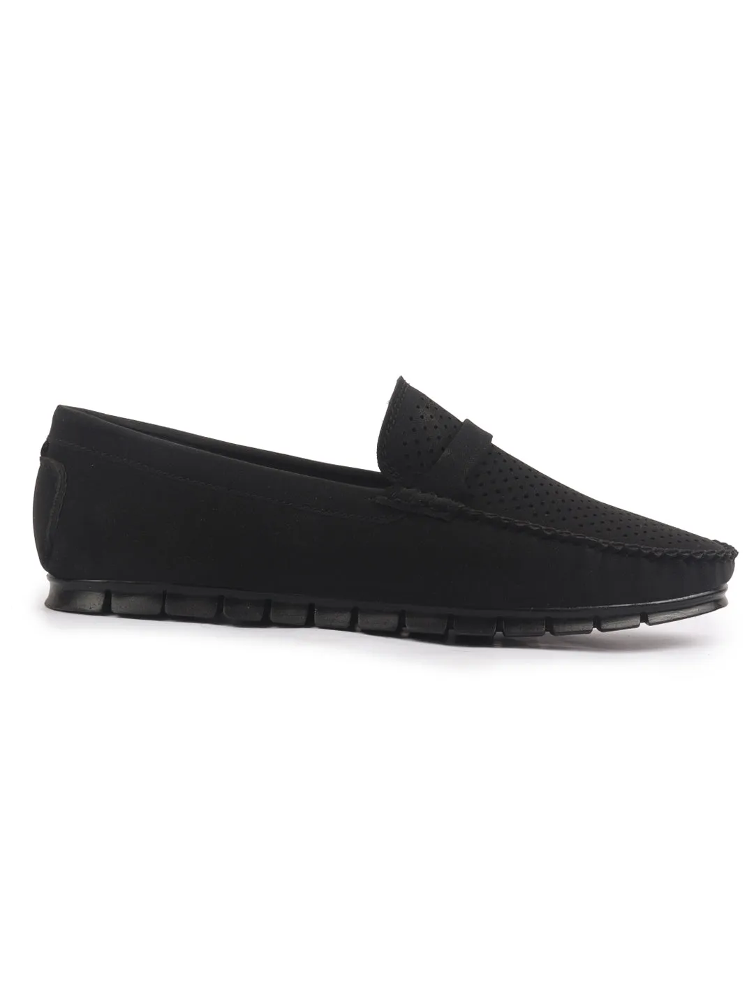 Men Laser Cut Suede Slip-On Shoe Driving Loafers Breathable Shoe with Memory Cushioned Insole All Day Long Comfortable