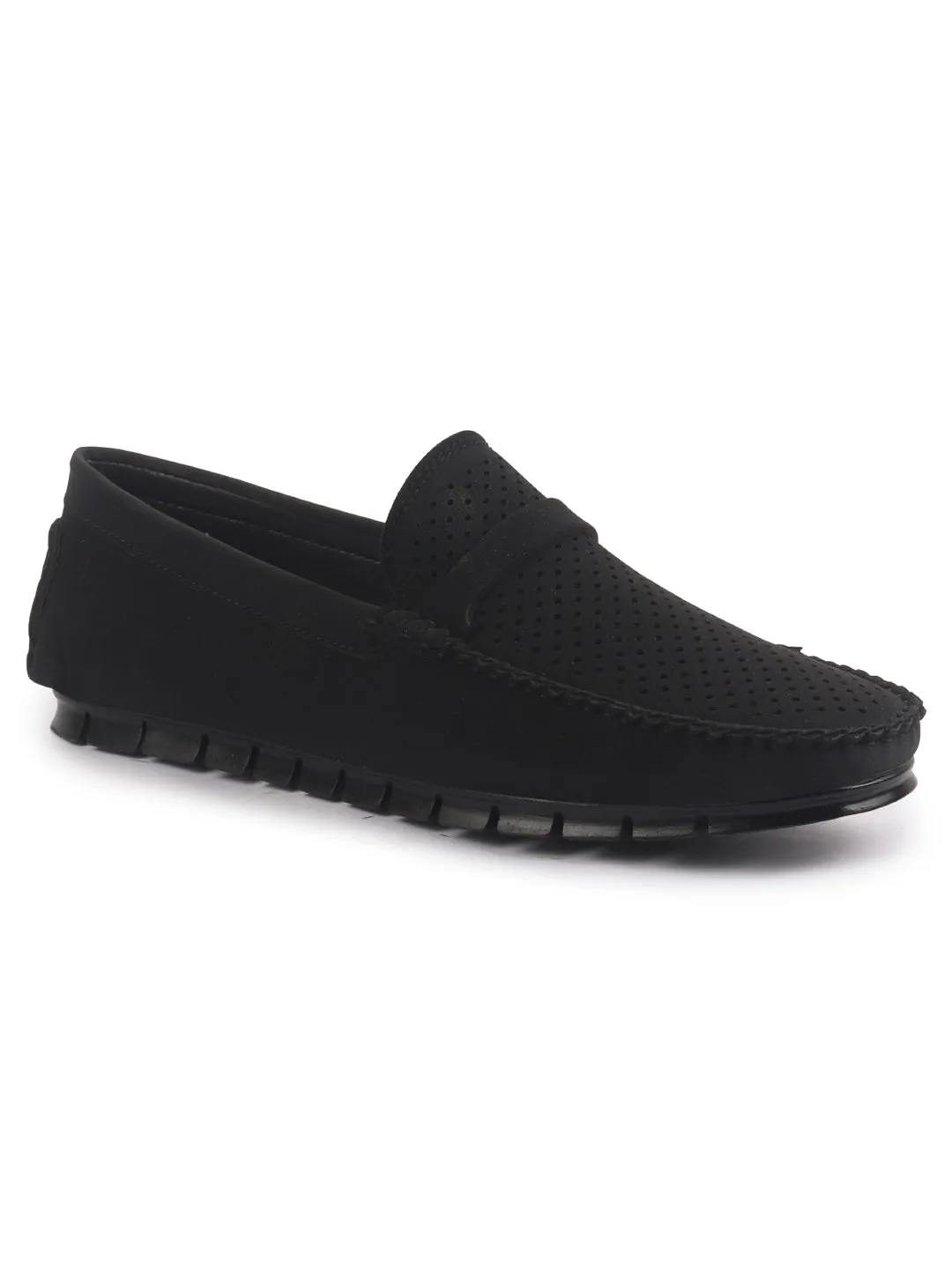 Men Laser Cut Suede Slip-On Shoe Driving Loafers Breathable Shoe with Memory Cushioned Insole All Day Long Comfortable