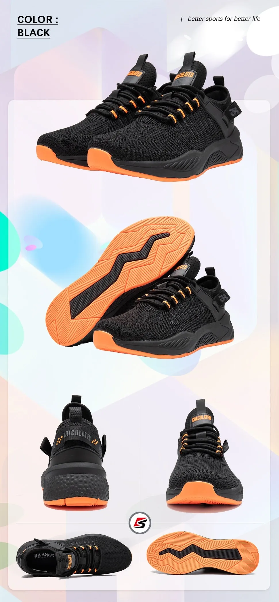 Men Running Shoes Non-slip Shock Absorption Sneaker Lightweight Tennis Shoe Breathable Casual Shoes