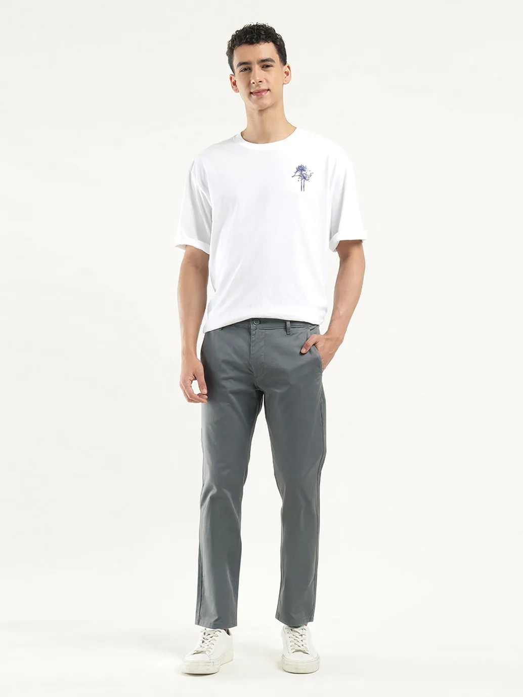 Men's Grey Slim Fit Chinos