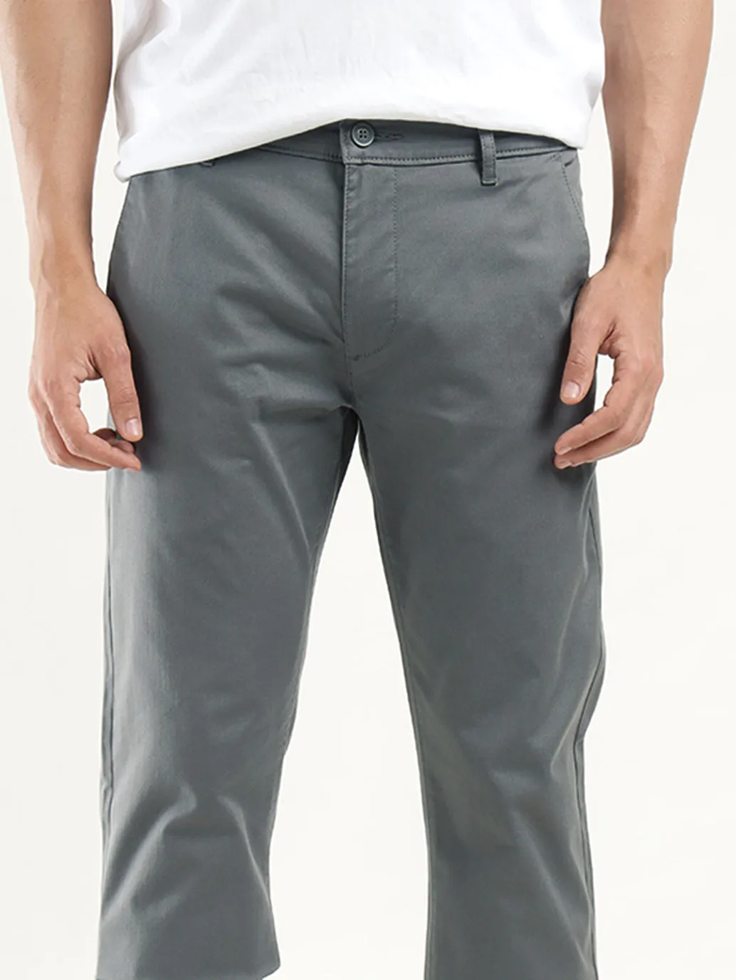Men's Grey Slim Fit Chinos