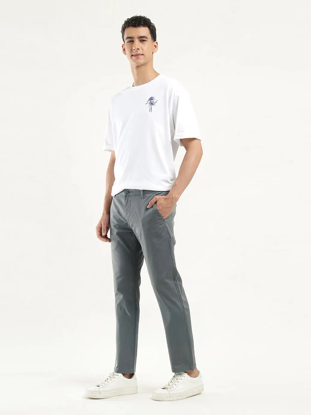 Men's Grey Slim Fit Chinos