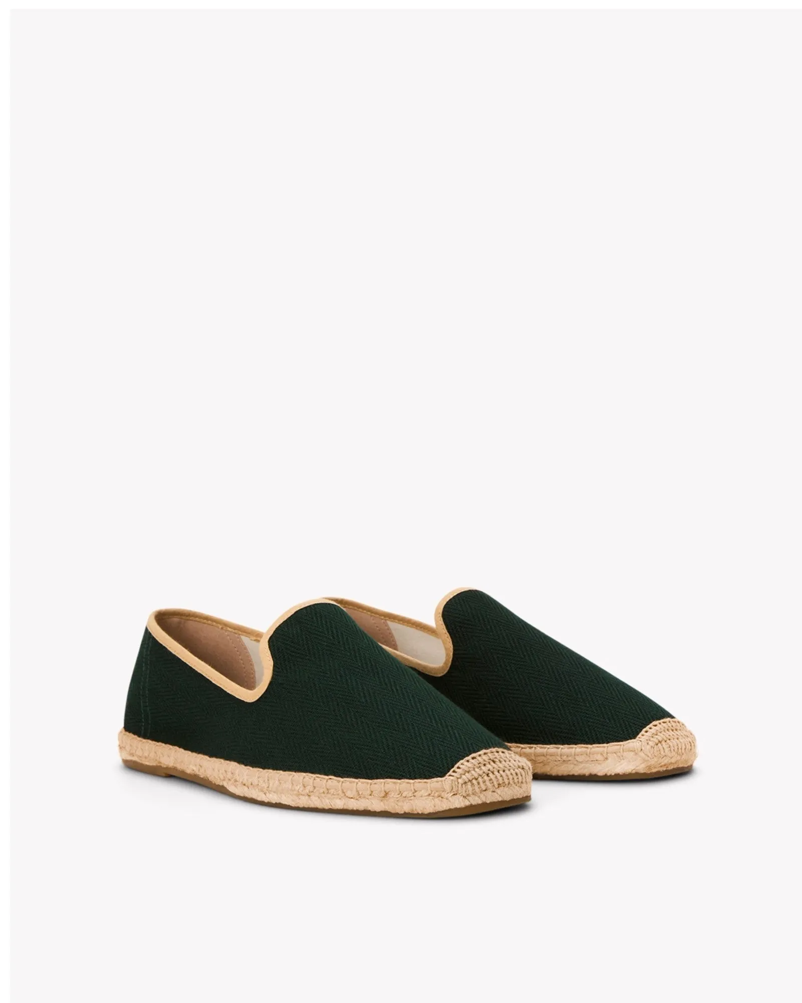 Mens_Espadrilles_The Smoking_Herringbone Colors_Green - Tan