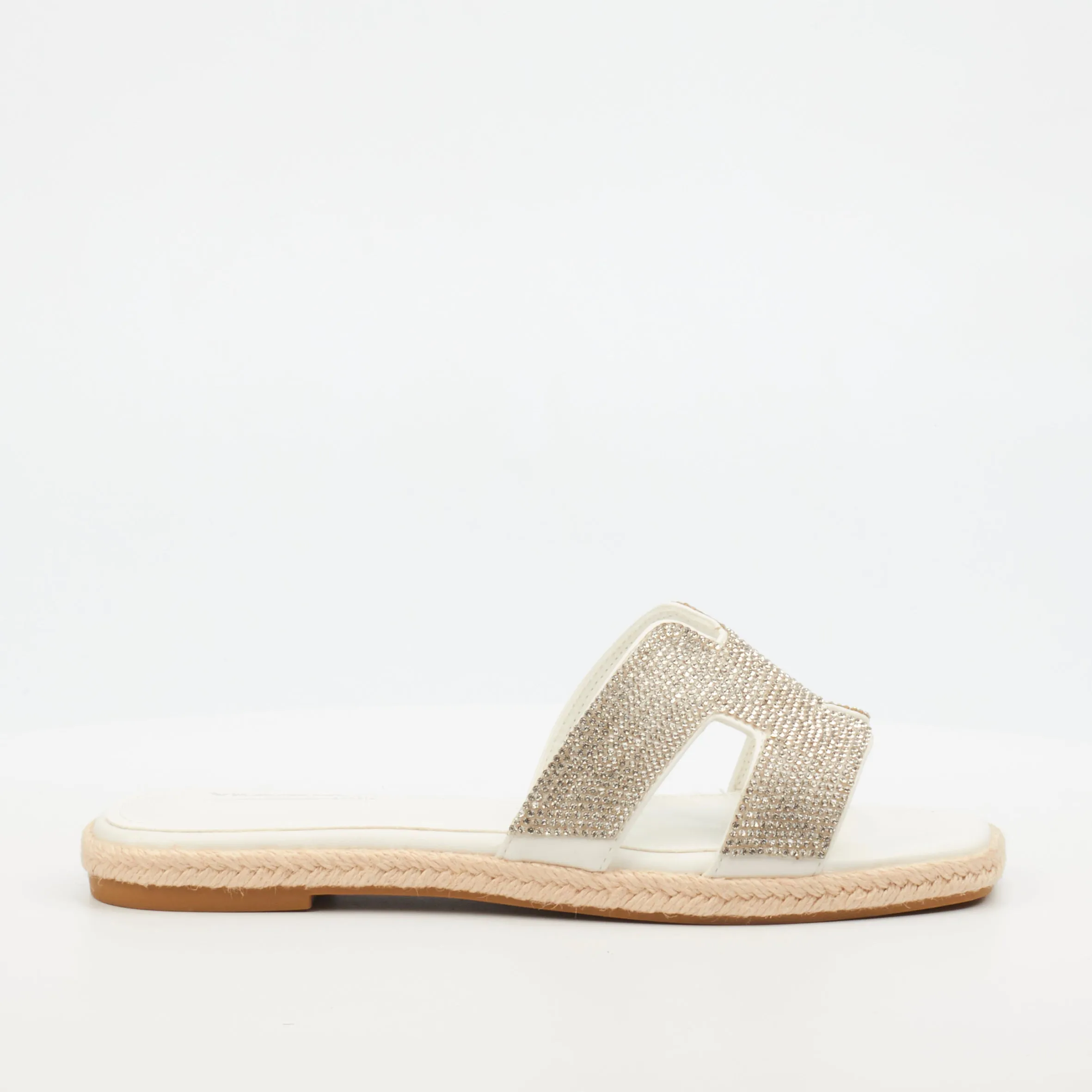 Miss Black Harper 1 Flat Sandal - White