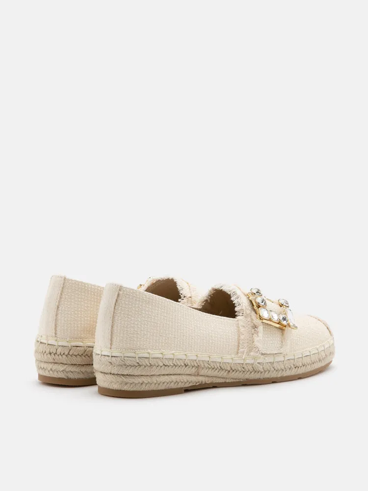 Nancy Crystal Embellished Buckle Espadrilles
