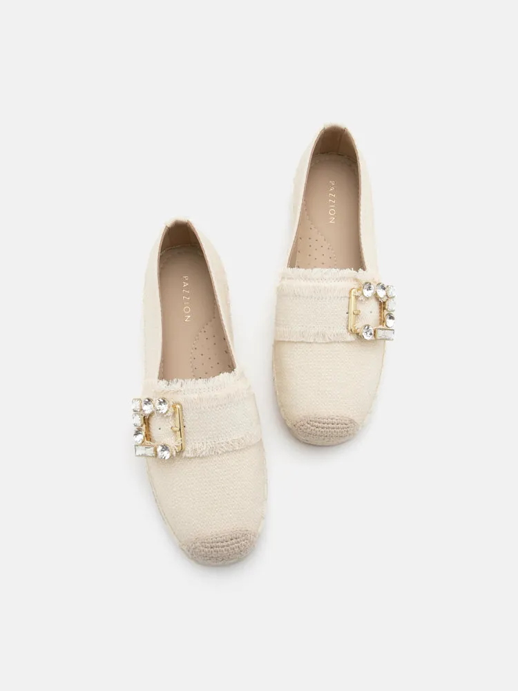 Nancy Crystal Embellished Buckle Espadrilles