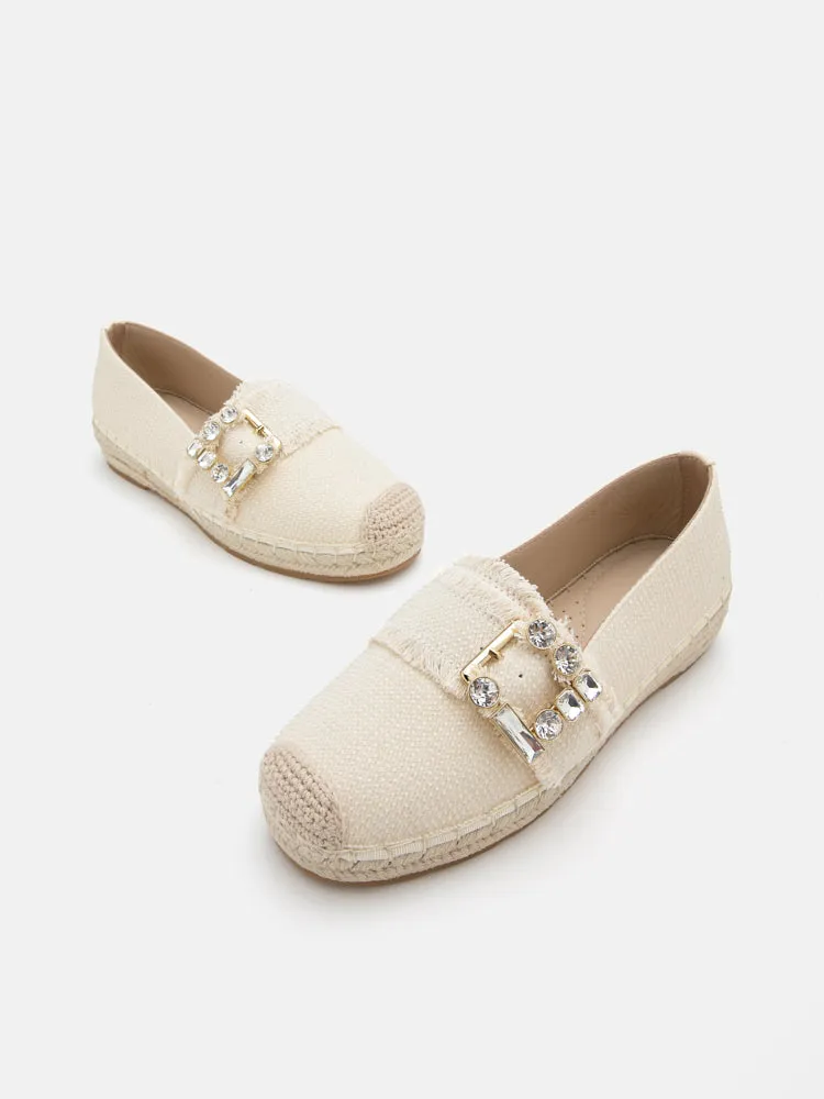 Nancy Crystal Embellished Buckle Espadrilles