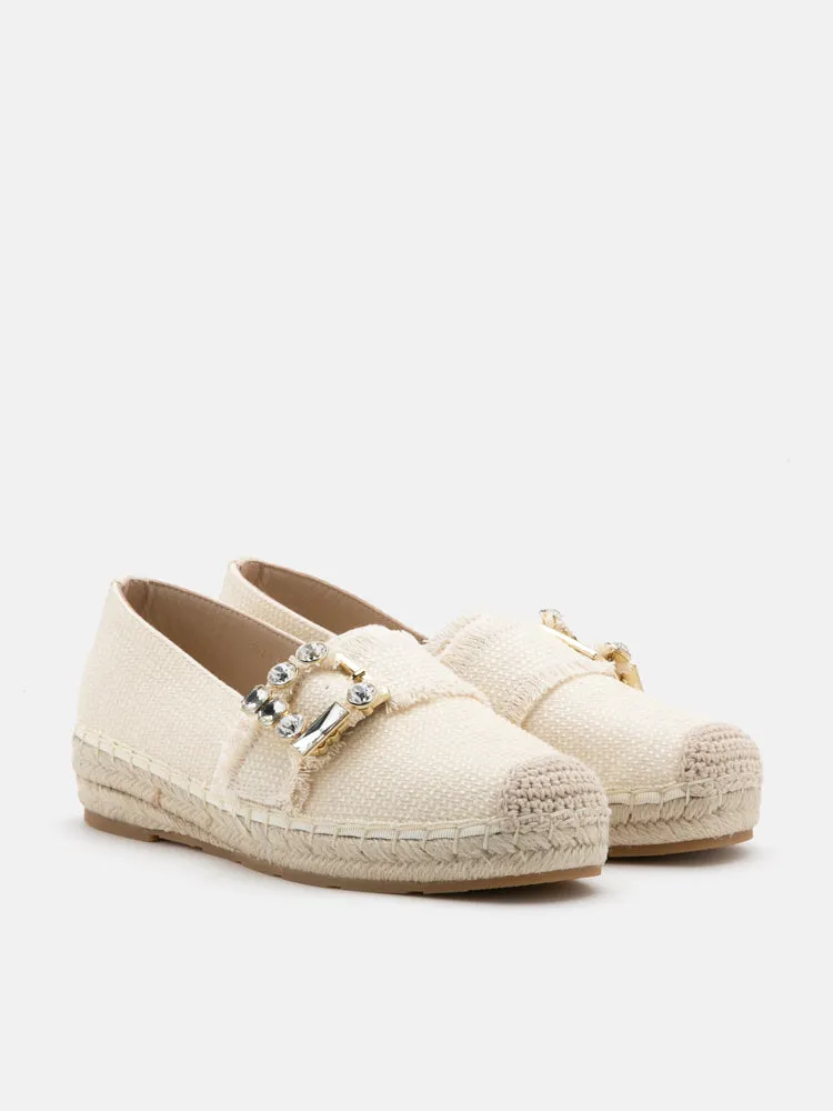 Nancy Crystal Embellished Buckle Espadrilles