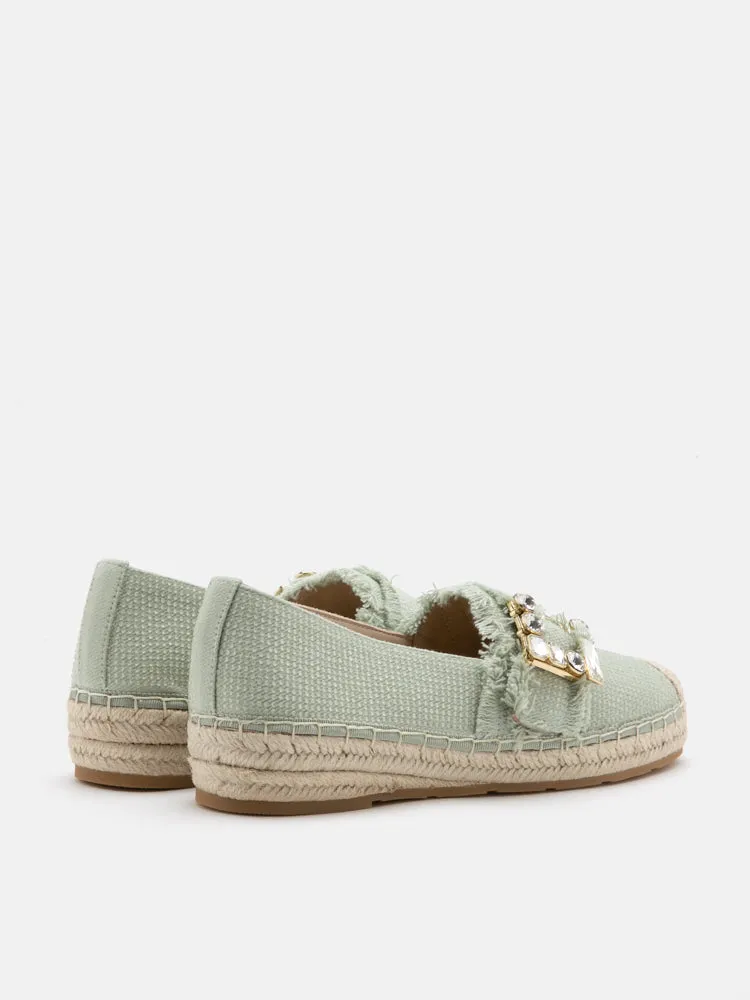 Nancy Crystal Embellished Buckle Espadrilles