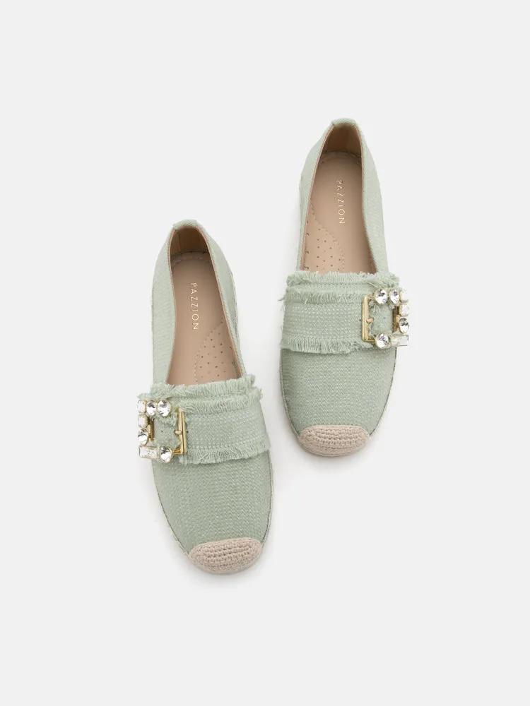 Nancy Crystal Embellished Buckle Espadrilles