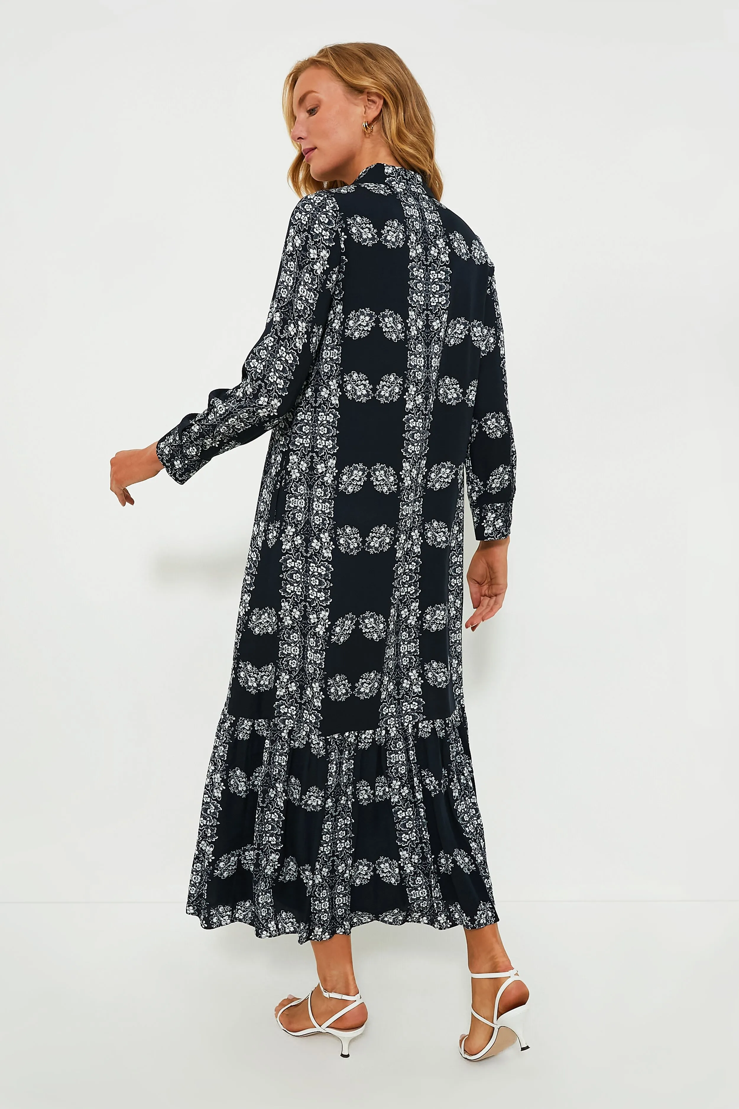 Navy Floral Miller Maxi Shirt Dress