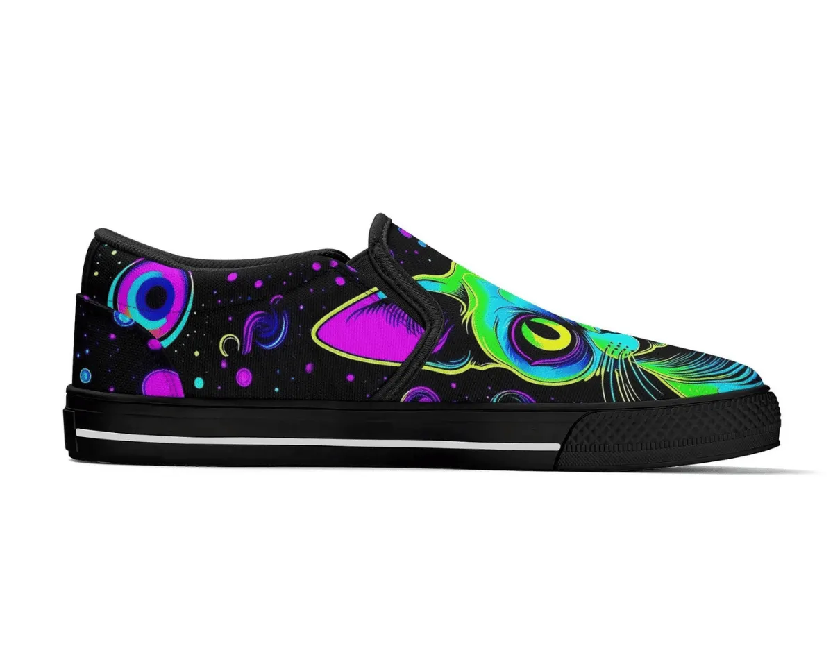 Neon Purr Slip-Ons