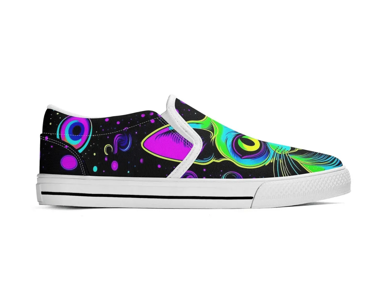 Neon Purr Slip-Ons