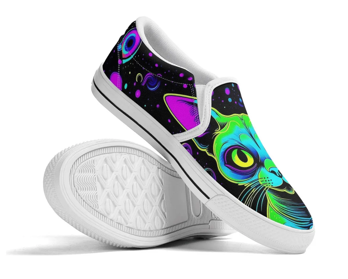 Neon Purr Slip-Ons
