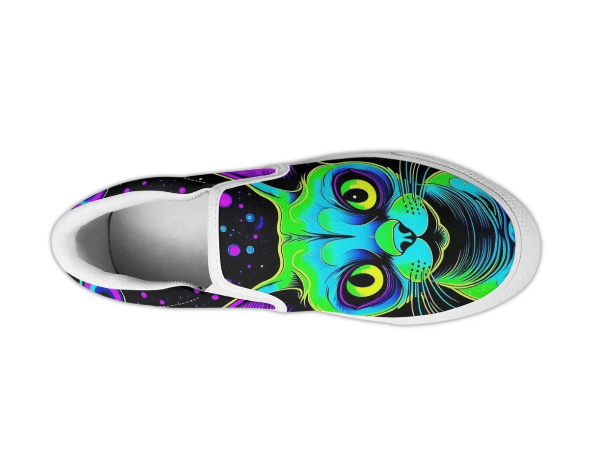 Neon Purr Slip-Ons