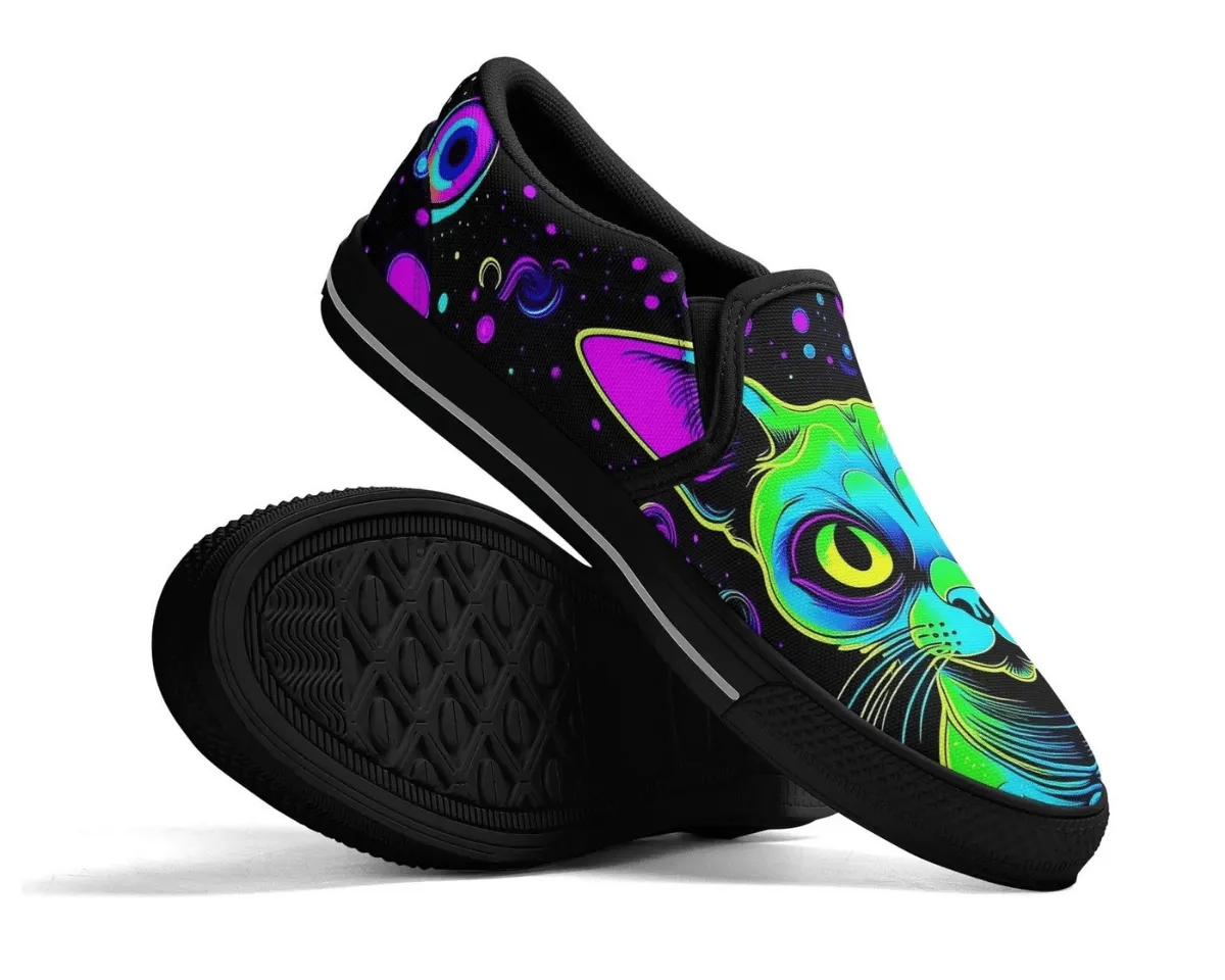 Neon Purr Slip-Ons