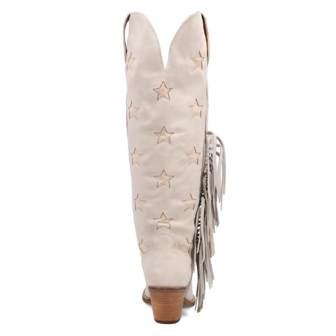 Online Exclusive | Dingo | Super Star Suede Leather Bootie in White **PREORDER