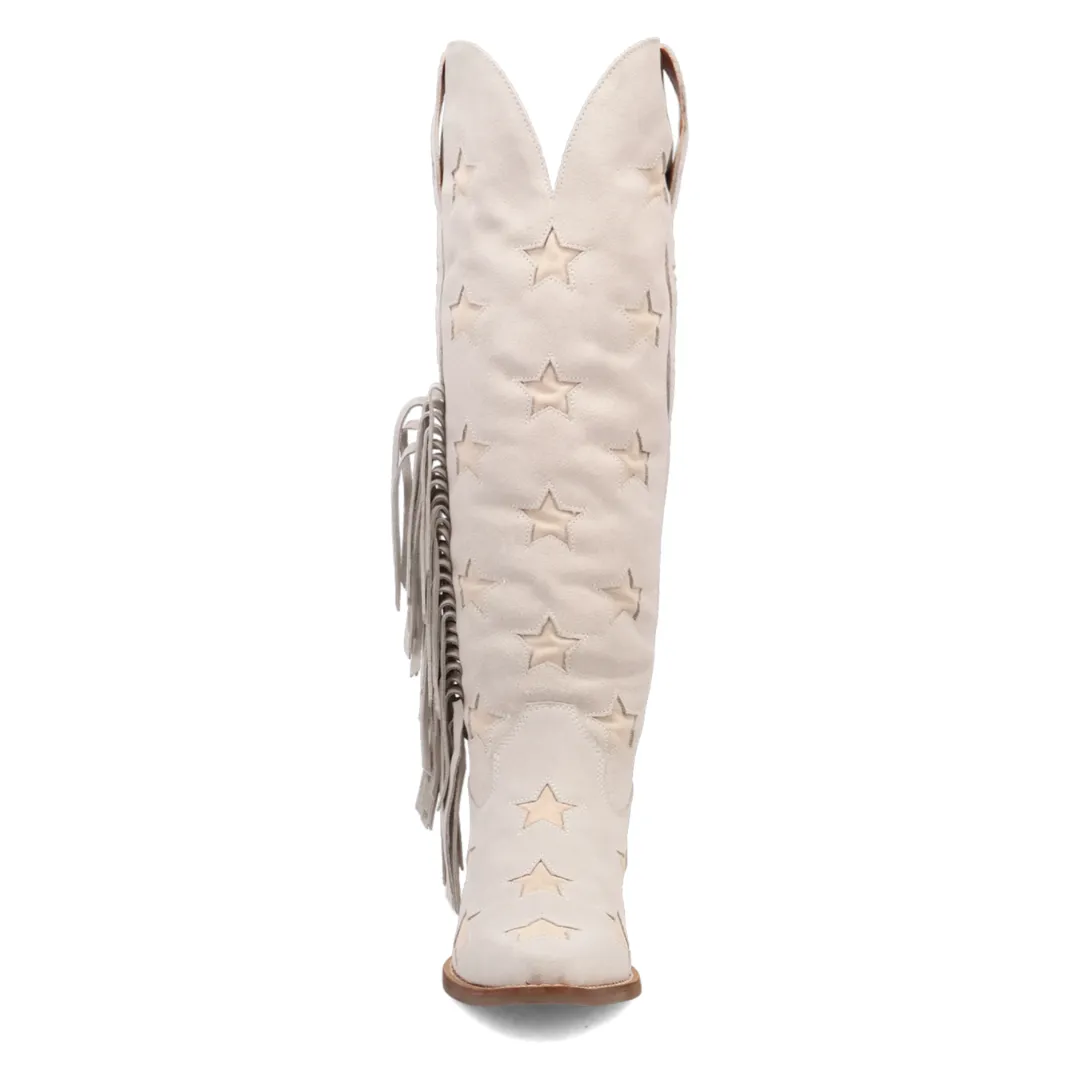 Online Exclusive | Dingo | Super Star Suede Leather Bootie in White **PREORDER