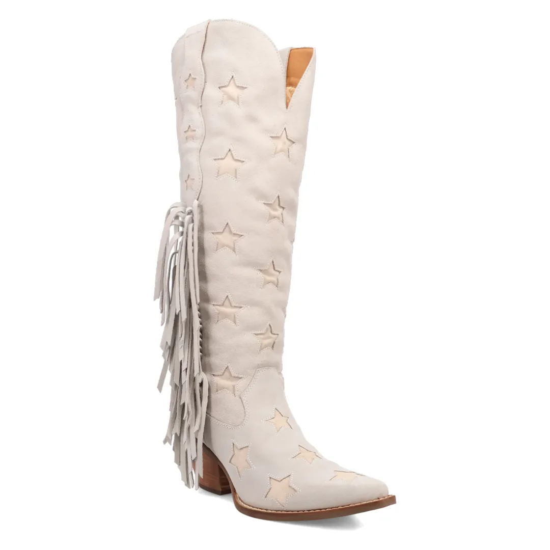 Online Exclusive | Dingo | Super Star Suede Leather Bootie in White **PREORDER