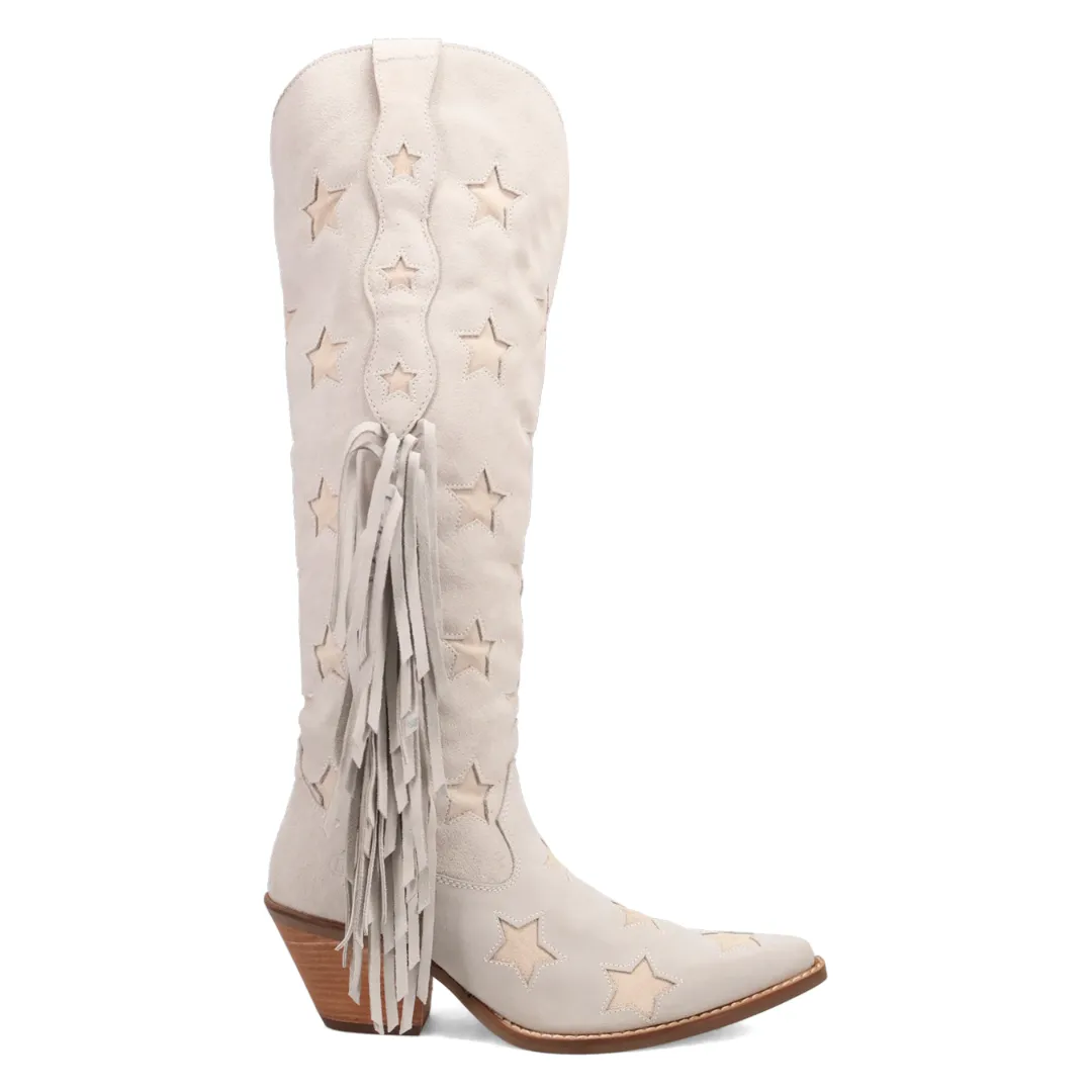 Online Exclusive | Dingo | Super Star Suede Leather Bootie in White **PREORDER
