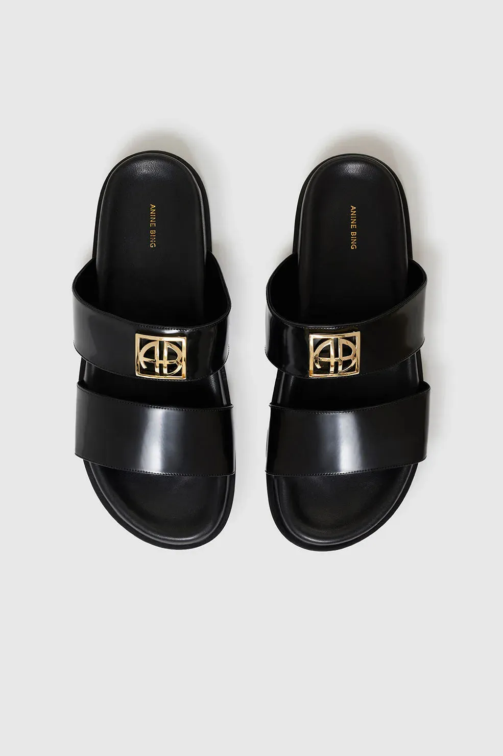Parker Slides Monogram in High Shine Black