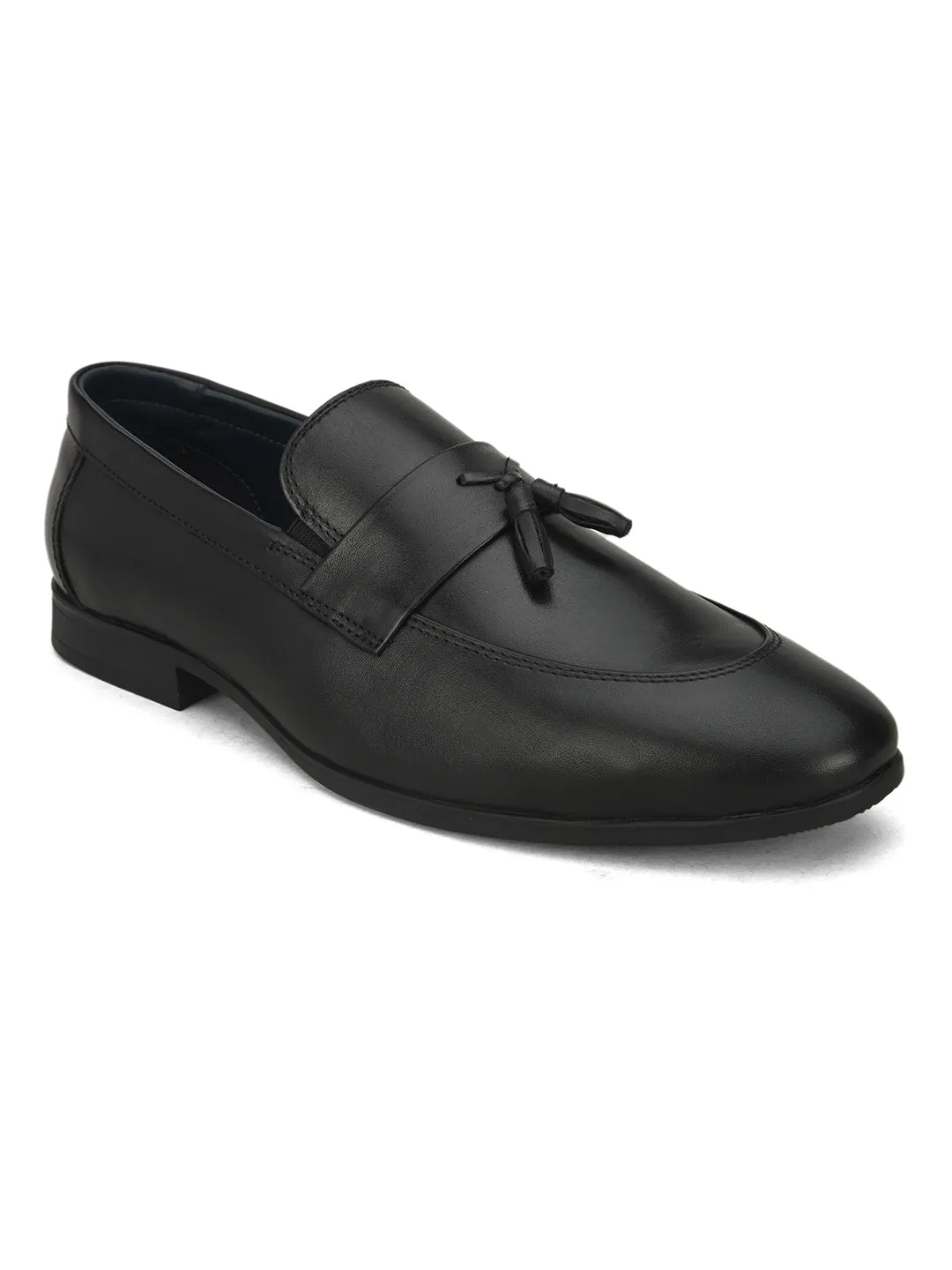 Pelle Albero Black Casual Loafer Shoes For Men