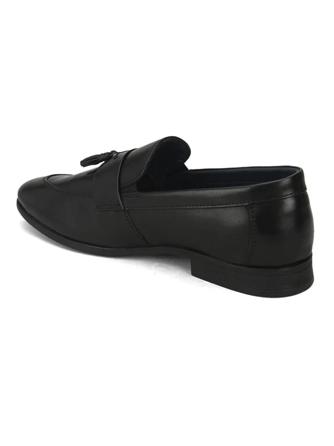 Pelle Albero Black Casual Loafer Shoes For Men