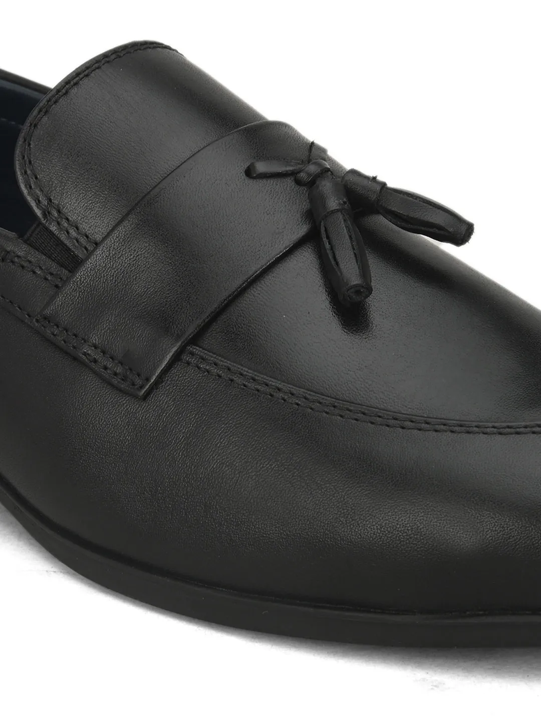 Pelle Albero Black Casual Loafer Shoes For Men