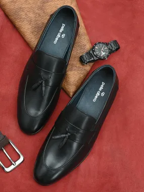 Pelle Albero Black Casual Loafer Shoes For Men