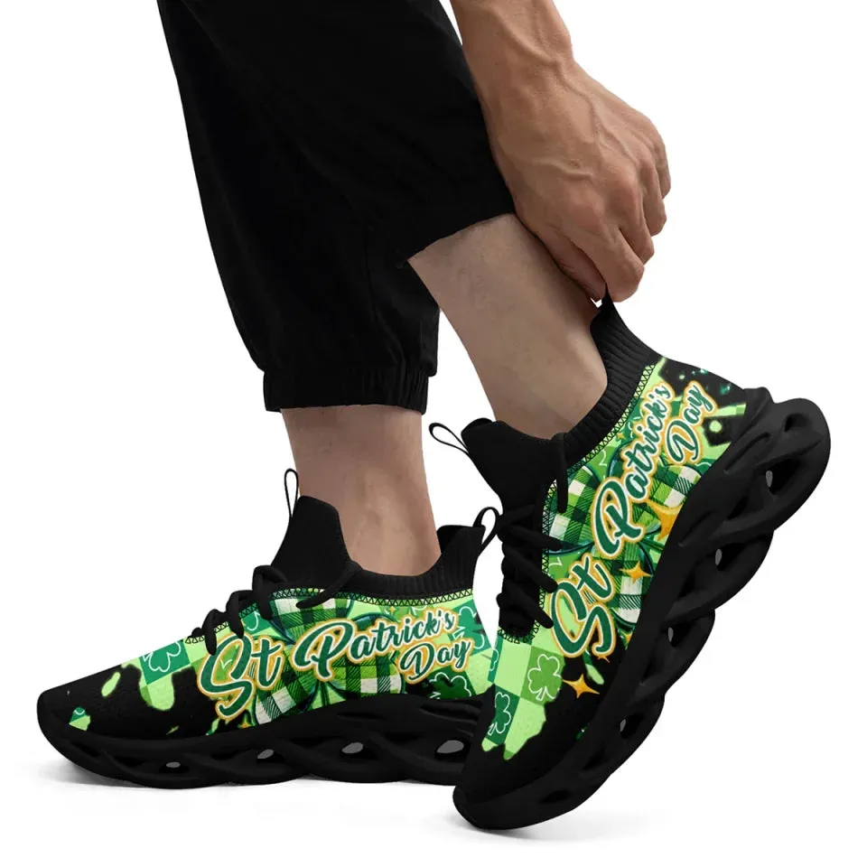Personalized Four-Leaf Lucky Sneakers, Custom St. Paddy’s Day Gym Shoes