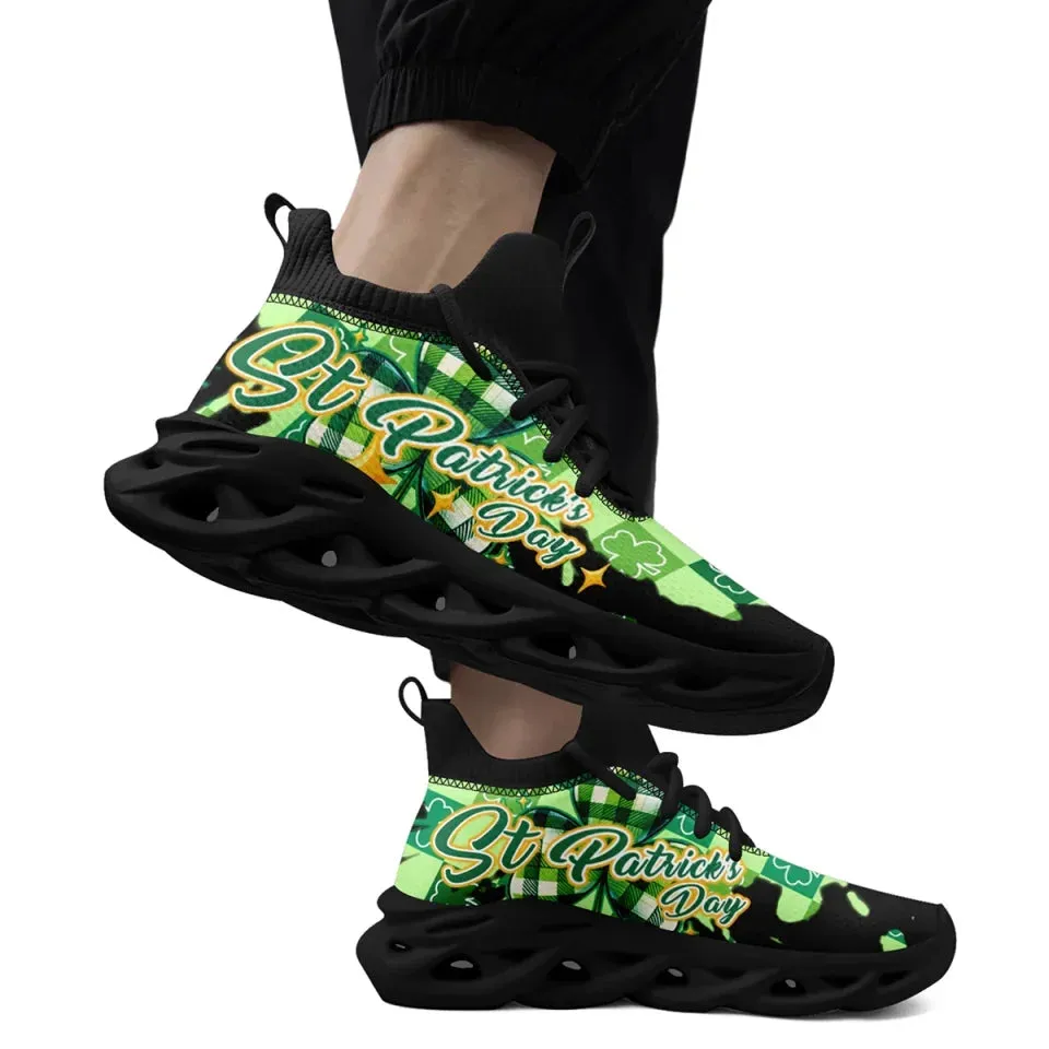 Personalized Four-Leaf Lucky Sneakers, Custom St. Paddy’s Day Gym Shoes