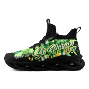 Personalized Four-Leaf Lucky Sneakers, Custom St. Paddy’s Day Gym Shoes