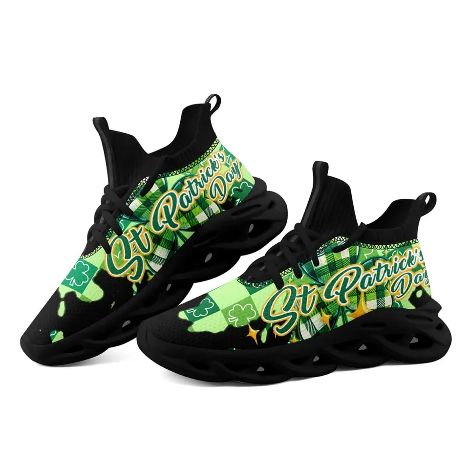 Personalized Four-Leaf Lucky Sneakers, Custom St. Paddy’s Day Gym Shoes